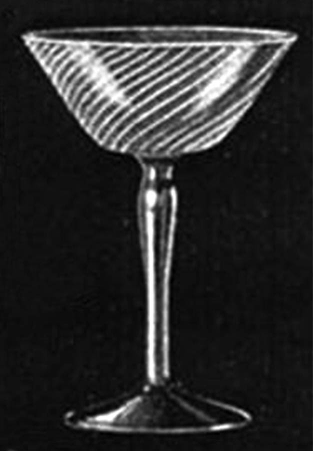 Odette Green Champagne/Tall Sherbet by J H Venon Crystal-1