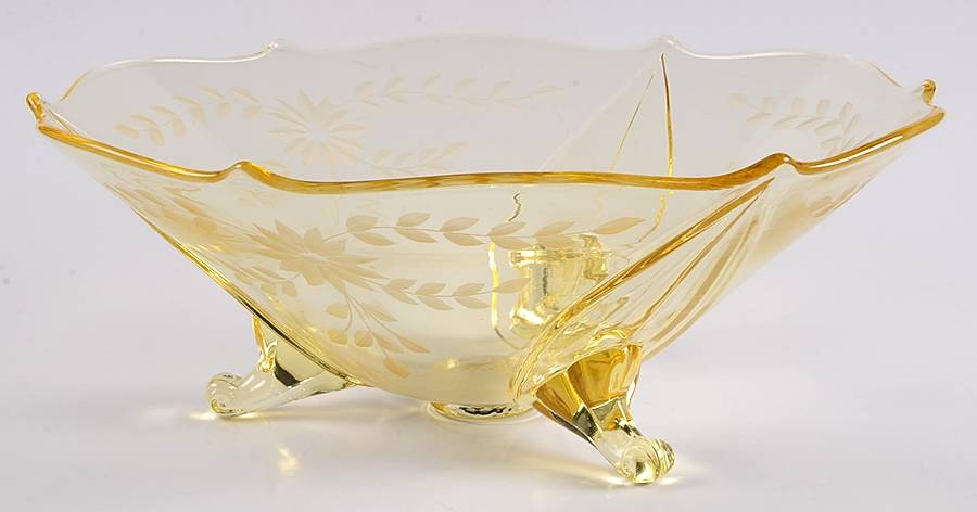 Jubilee Yellow 11" 3-Toed Footed Bowl by Lancaster-1