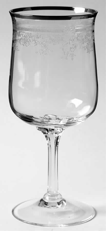 Lace Point (Platinum Trim) Water Goblet by Lenox-1