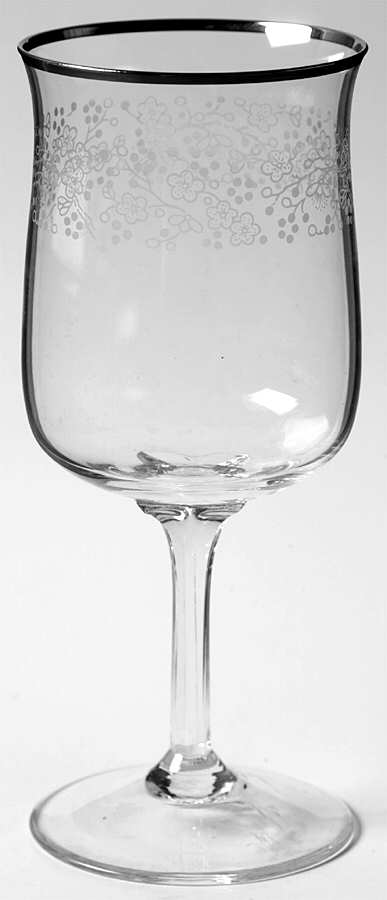 Plum Blossoms (Platinum Trim) Water Goblet by Lenox-1