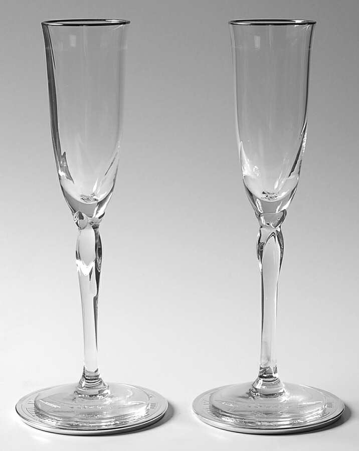 Rhythm Platinum (Set of 2 Boxed) Millennium Fluted Champagne by Lenox-1