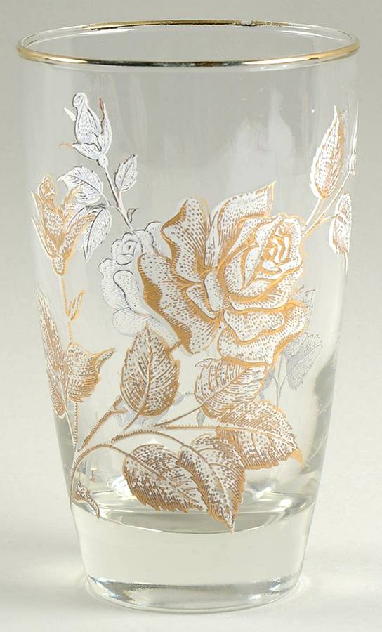 Rose Bouquet Flat Tumbler by Libbey Glass Company-1