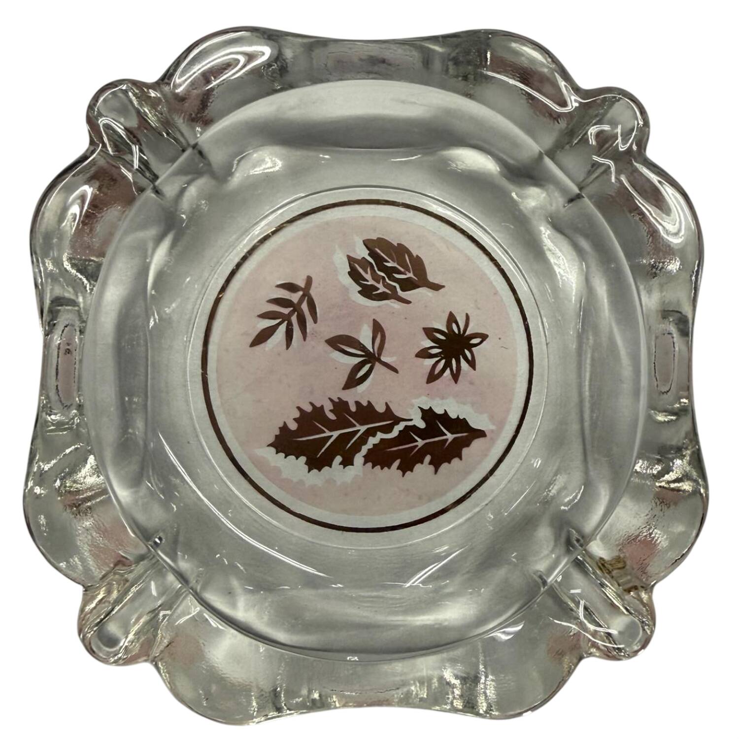 Golden Foliage Ashtray by Libbey Glass Company-1