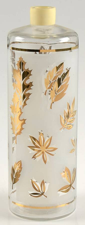 Golden Foliage Liquor Bottle without Plastic Dispenser by Libbey Glass Company-1