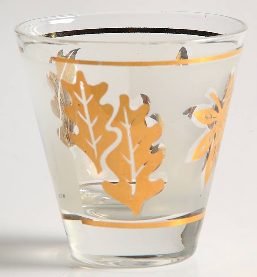 Golden Foliage Whiskey Glass by Libbey Glass Company-1