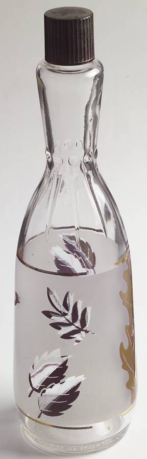 Golden Foliage Bar Bottle & Lid by Libbey Glass Company-1
