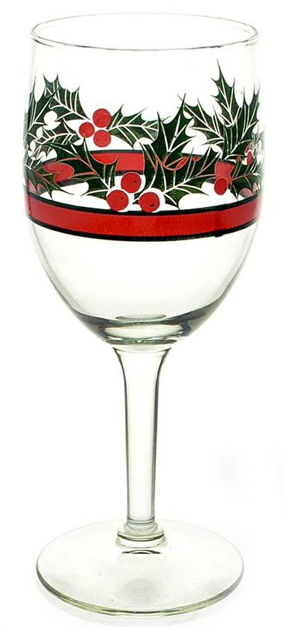 Holly & Berries Water Goblet by Libbey Glass Company-1