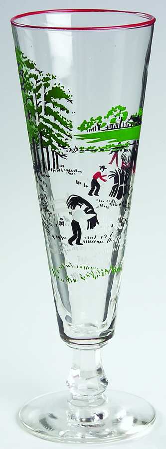 Currier & Ives Pilsner Glass by Libbey Glass Company-1