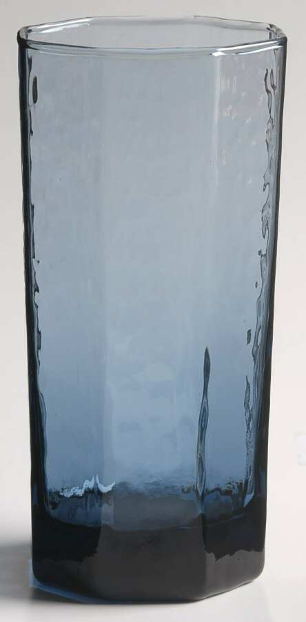 Facets Cobalt Highball Glass by Libbey Glass Company-1