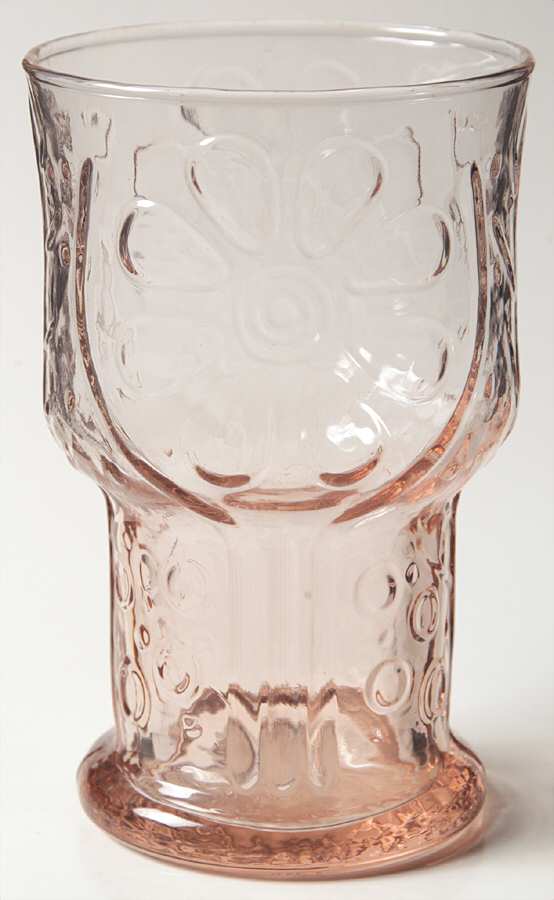 Country Garden Pink Water Goblet by Libbey Glass Company-1