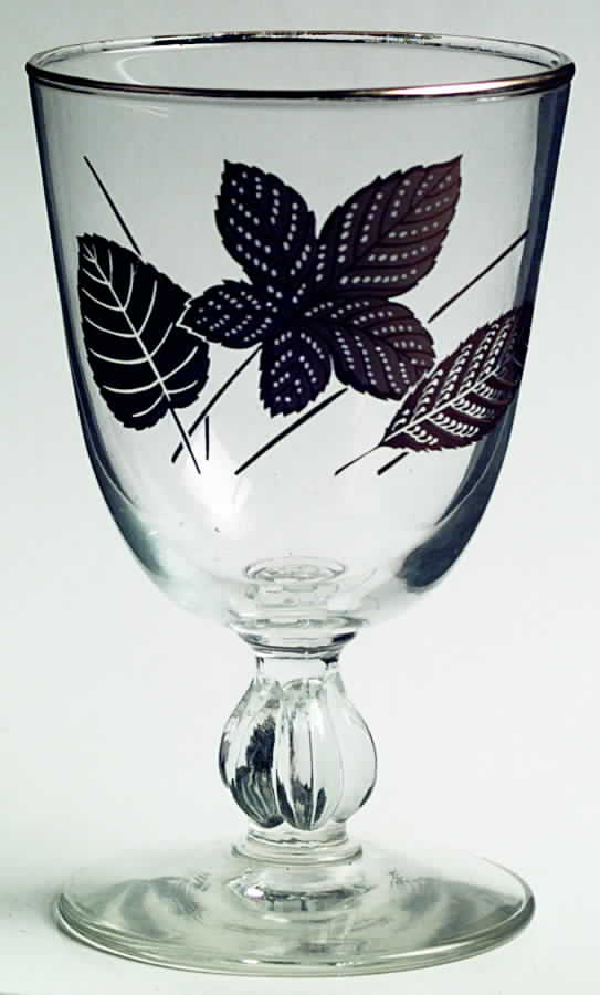 Gold Leaves Water Goblet by Libbey Glass Company-1