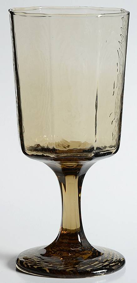 Facets Brown Water Goblet by Libbey Glass Company-1