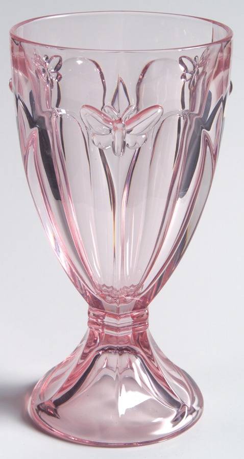 Butterfly Meadow Pink Water Goblet by Lenox-1