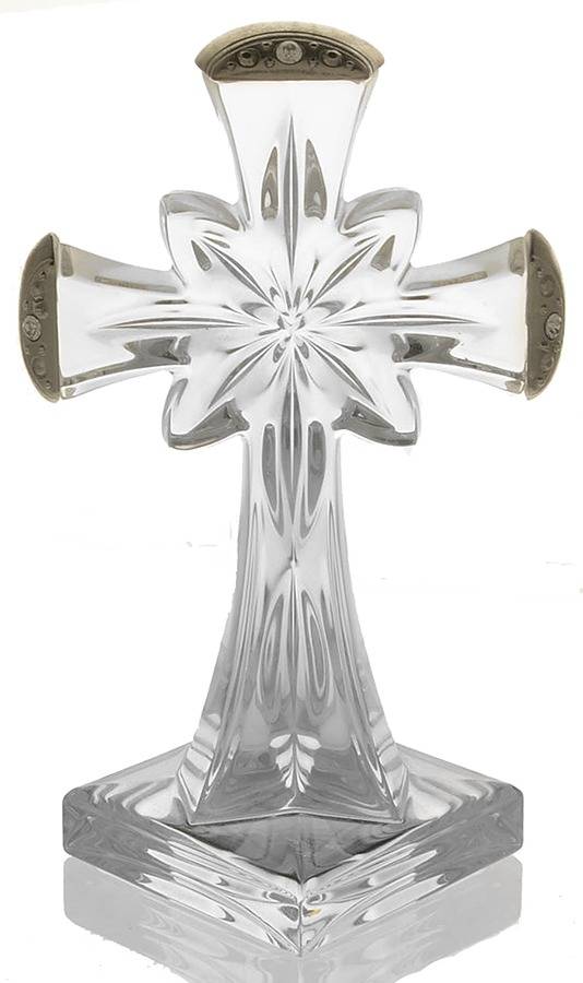 Diamonds & Pearls (Giftware) 4" Cross Figurine by Lenox-1