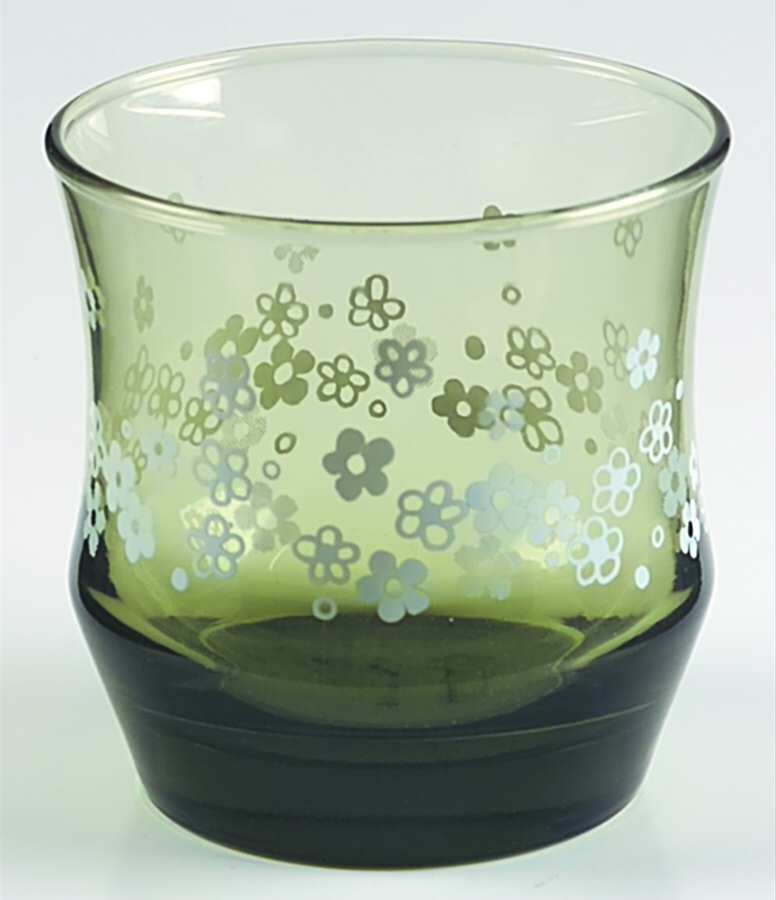 Strawflowers Olive Green Old Fashioned by Libbey Glass Company-1