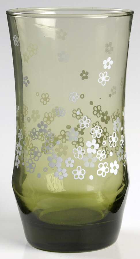 Strawflowers Olive Green 12 Oz Flat Tumbler by Libbey Glass Company-1