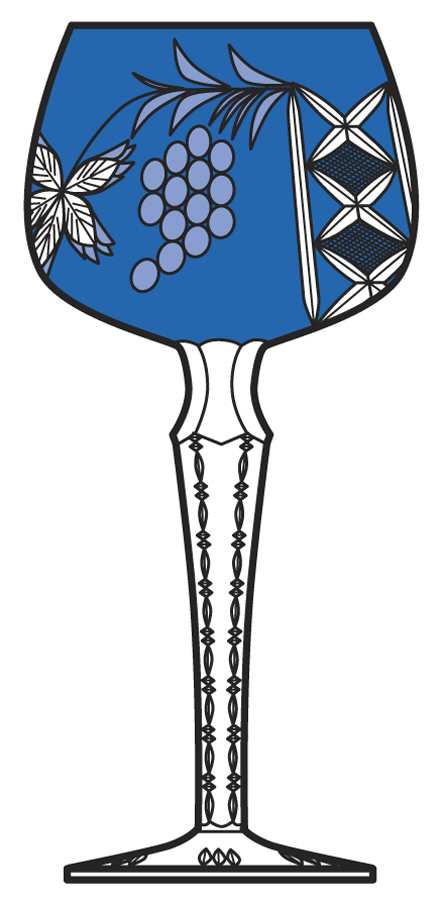 LA15 (3 Cut Foot) Blue Water Goblet by Lausitzer-1