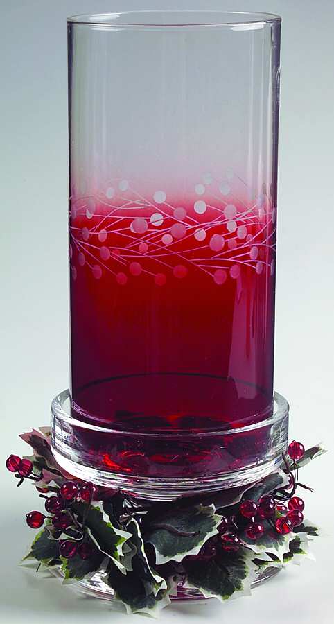 Yultide Gems Red Hurricane Lamp & Globe by Lenox-1