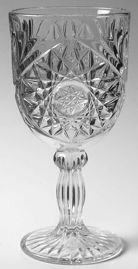 Hobstar Water Goblet by Libbey Glass Company-1