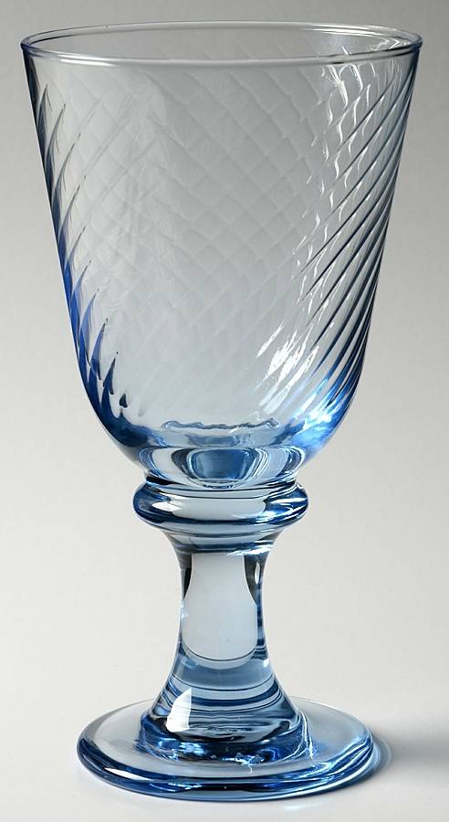 LRS51 Blue Water Goblet by Libbey Glass Company-1