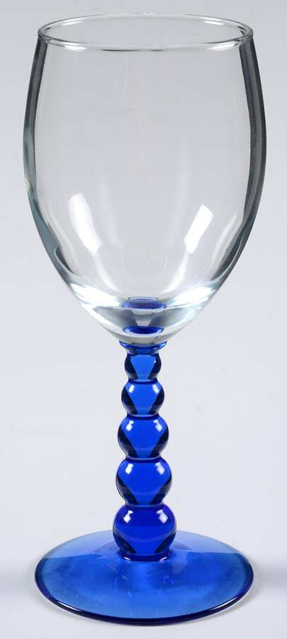 Metropolis Blue (Mediterranean) Water Goblet by Libbey Glass Company-1