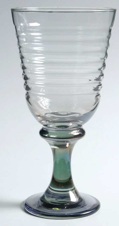 Sirrus Lustre Green Water Goblet by Libbey Glass Company-1