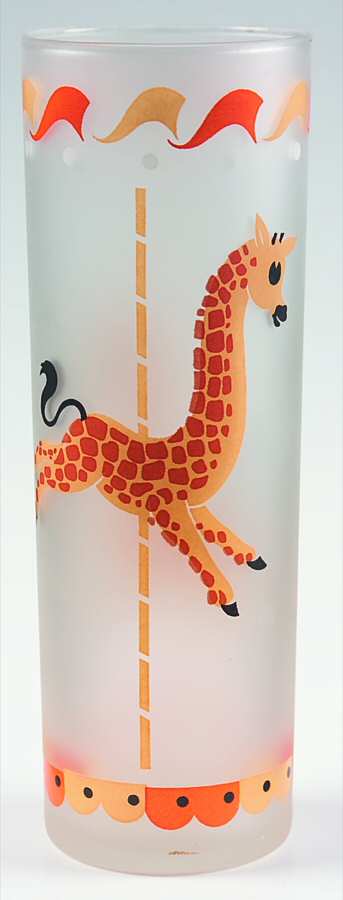 Merry-Go-Round (All Frosted Body) Cooler by Libbey Glass Company-1