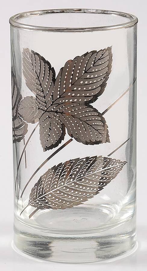 Platinum Leaves 10 Oz Flat Tumbler by Libbey Glass Company-1