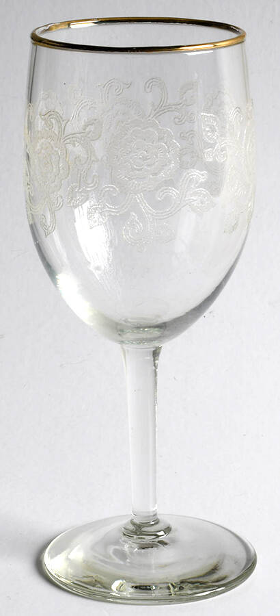 Rose Etching Water Goblet by Libbey Glass Company-1