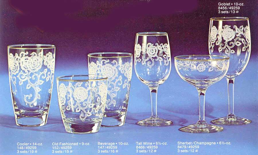 Rose Etching Cooler by Libbey Glass Company-1