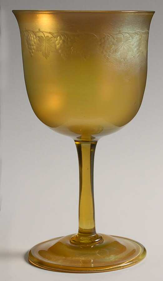 Favrile Grape Water Goblet by Louis Comfort Tiffan-1