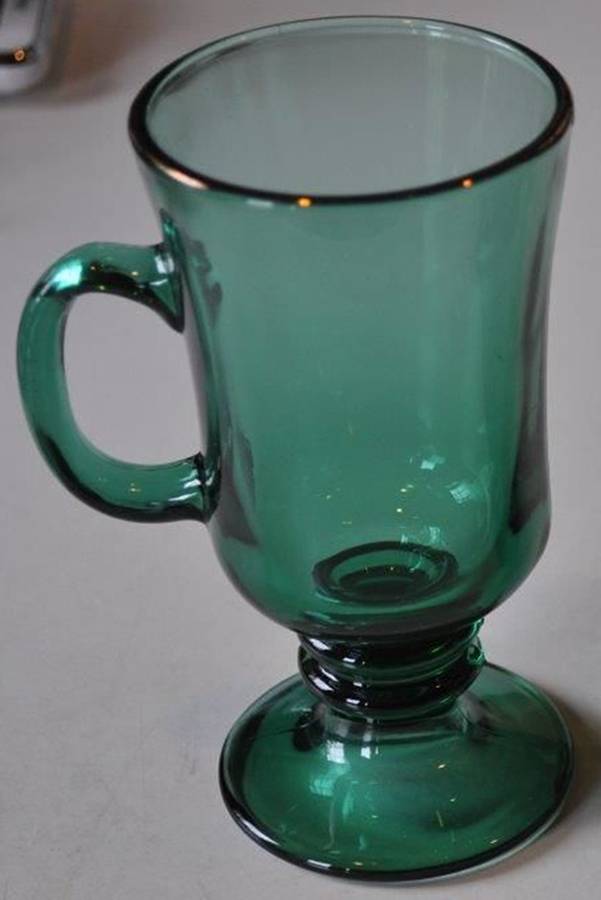 Tulip Dark Green Irish Mug by Libbey Glass Company-1