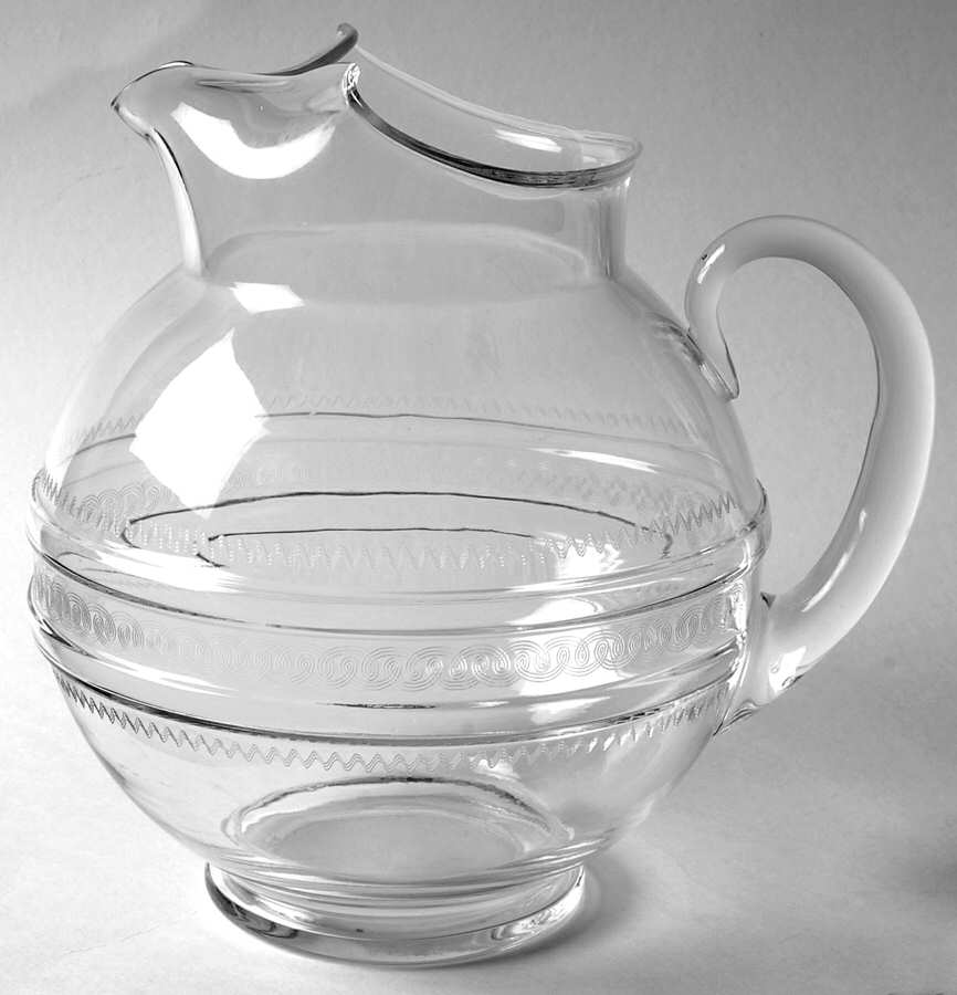 Needle Etch 24 Clear 80 Oz Ice Lip Pitcher by Libbey Glass Company-1