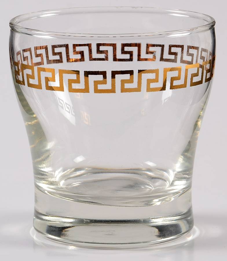 Greek Key Coffee Cup, No Metal Handle by Libbey Glass Company-1