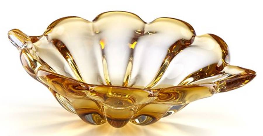 Autumn Art Glass 9" Leaf Shape Bowl by Lenox-1