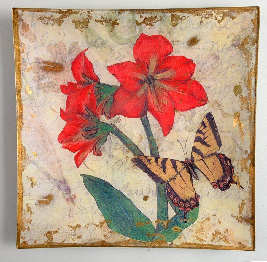 Decoupage Plates 9" Square Plate by Laurel& Shelley Wilder-1