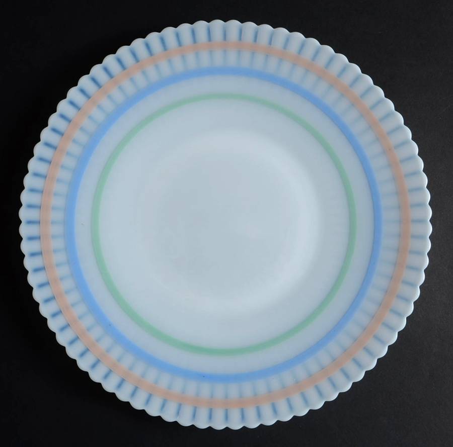 Petalware Monax White Pastel Decorations 10" Salver Plate by MacBeth-Evans-1