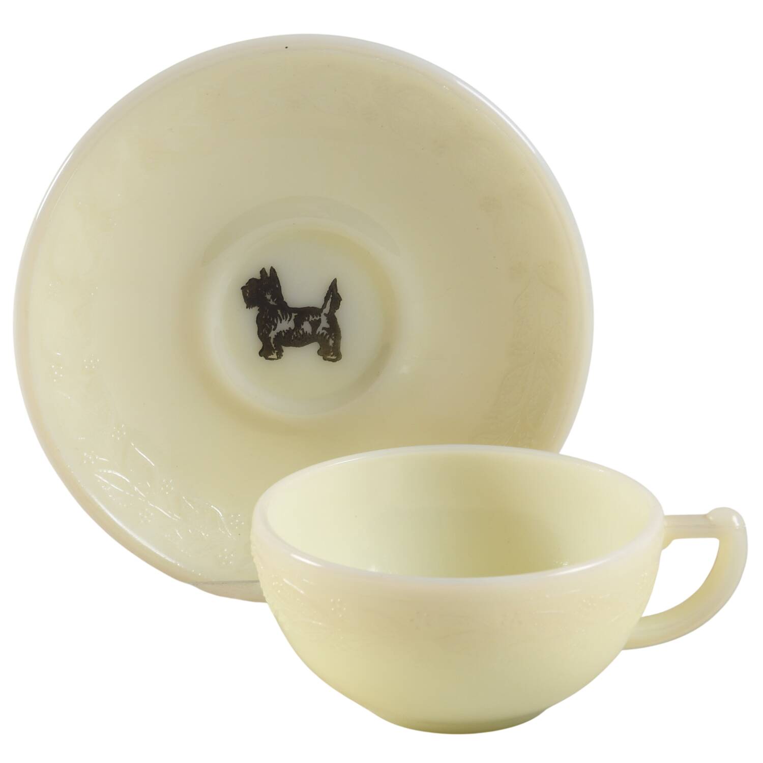 Laurel French Ivory Child's Cup & Saucer Set by McKee-1