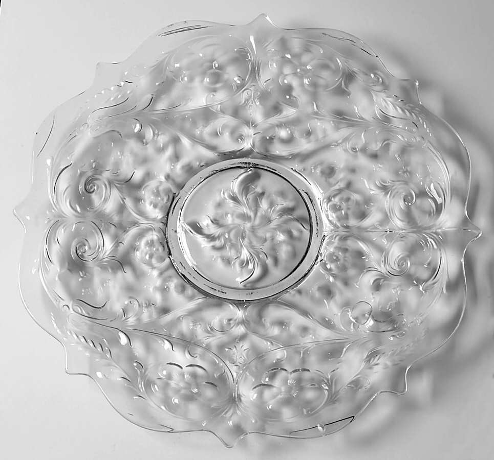 Rock Crystal Clear Cake Plate by McKee-1