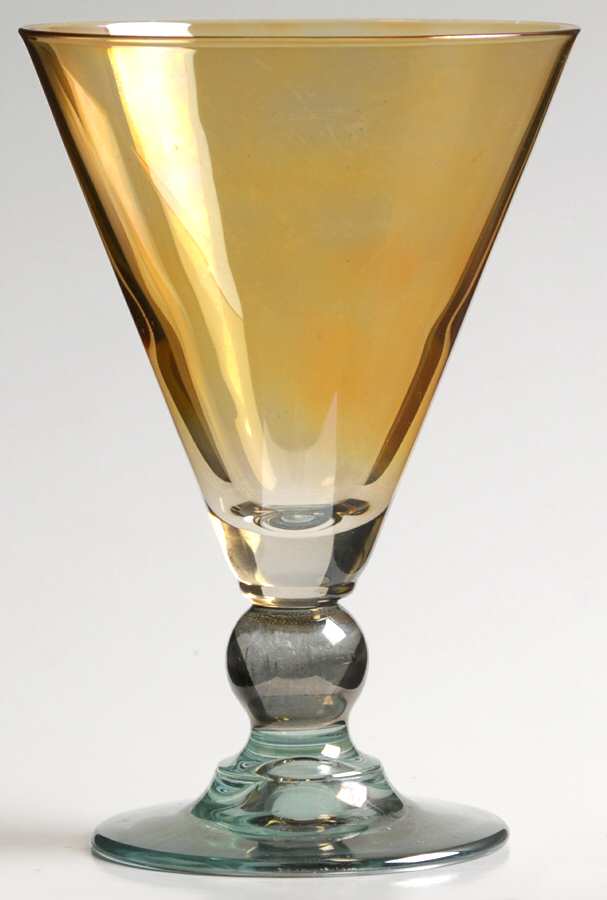 Rainbow Amber Green Footed Tumbler by Mila Intl-1