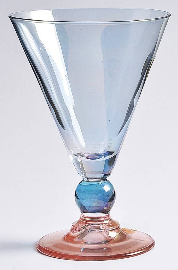 Rainbow Blue Pink Footed Tumbler by Mila Intl-1