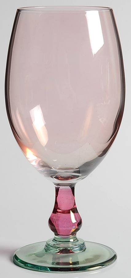Rainbow Pink Green Water Goblet by Mila Intl-1