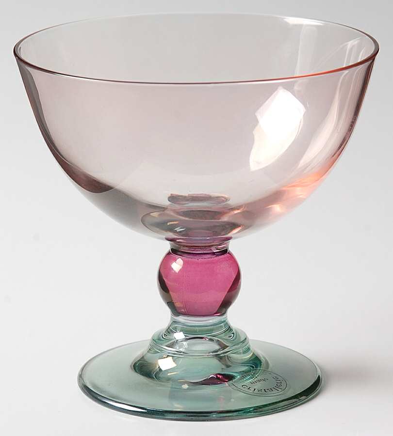 Rainbow Pink Green Champagne/Tall Sherbet by Mila Intl-1