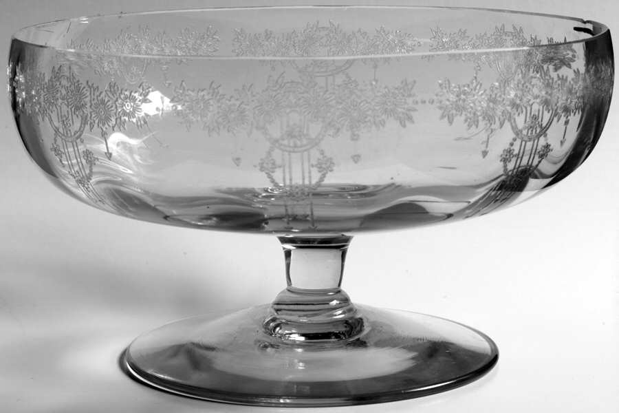 Roseland Clear Round Compote (Height X Width) by Monongah-1