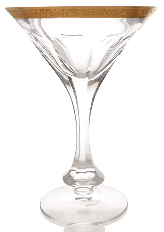 Lady Hamilton Gold Encrusted Band Martini Glass by Moser-1