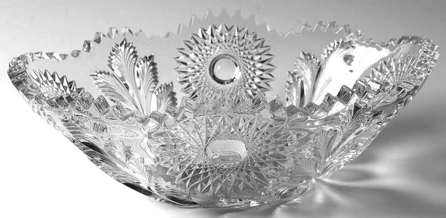 Hobstar & Feather 11" Oval Bowl by Millersburg-1