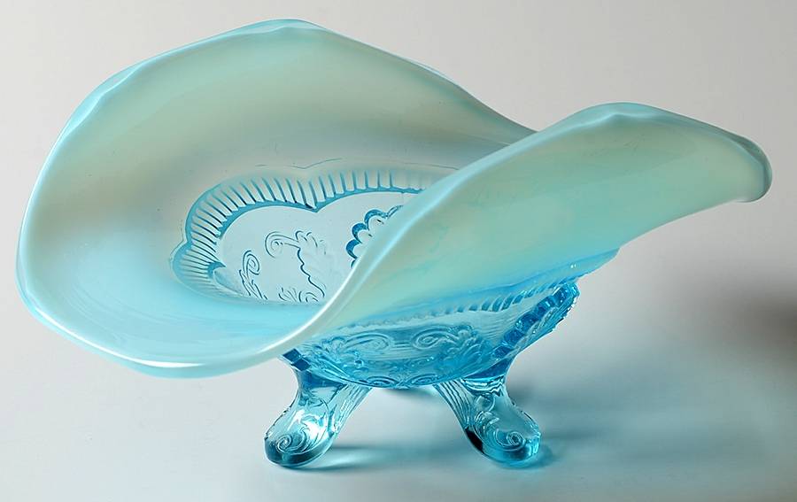 Manila Blue Opalescent Novelty Bowl by Model Flint-1