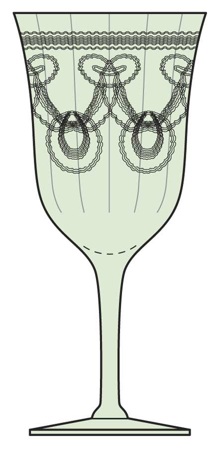 Neclace Green (Stem 7577) Water Goblet by Morgantown-1
