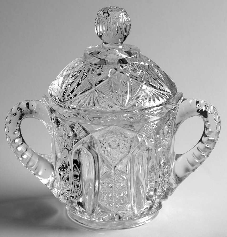 Quintec Sugar Bowl & Lid by McKee-1