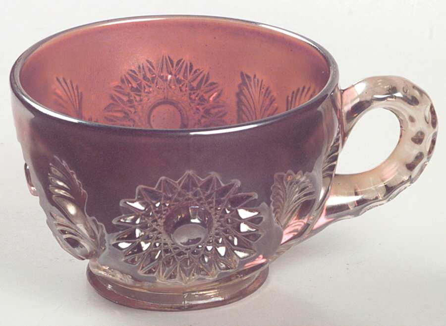 Hobstar and Feather Marigold Punch Cup by Millersburg-1